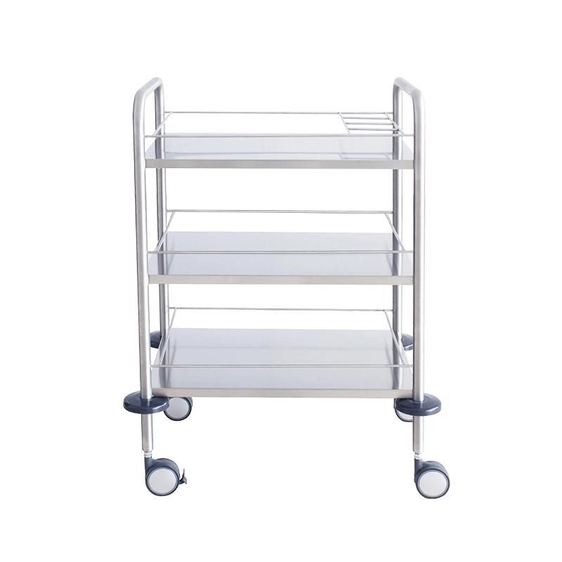 HS6123 Newhope Professional Hospital Service 2 Shelves Stainless Steel Medical Instrument Trolley Cart