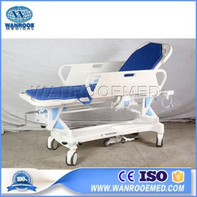 Hospital Manual Stretcher Stainless Steel Medical Ambulance Connecting Patient Transfer Trolley
