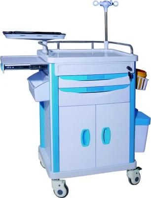 Mn-Ec002 Hospital Medical Emergency Infusion Medication Trolley ABS Emergency Cart