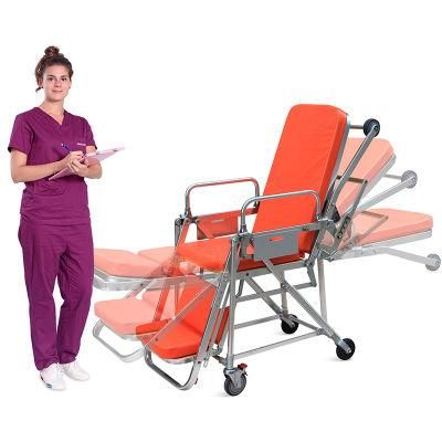 Metal Adjustable Folding Medical Chair Patient Transport Hospital Ambulance Emergency Stretcher Trolley Manufacturers