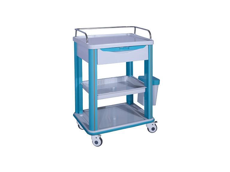 Top 2 Nursing Patinet Hospital Furniture Medical Cart ABS Emergency Trolley