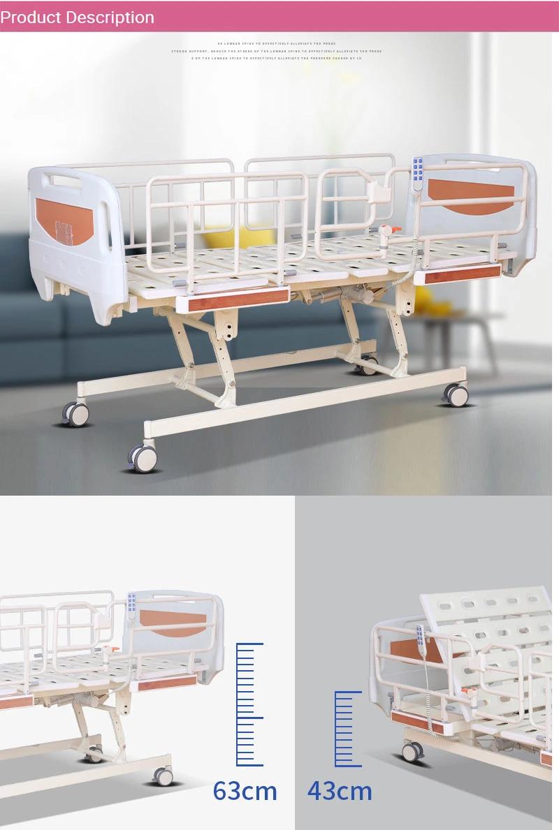 Remote Control Electric Nursing Bed Multi-Functional Back-Lifting and Leg-Raising Convalescent Bed Folding Guardrail Hospital Bed for Patients