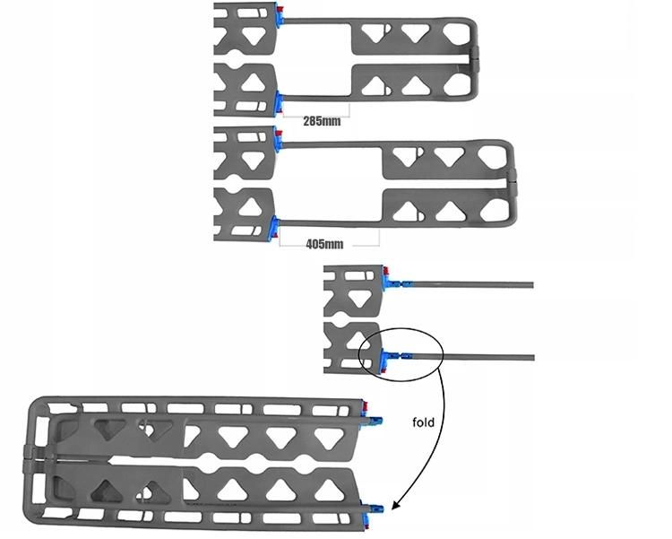 Light Weight Carbon Fiber/ PE/ Aluminum Scoop Stretcher