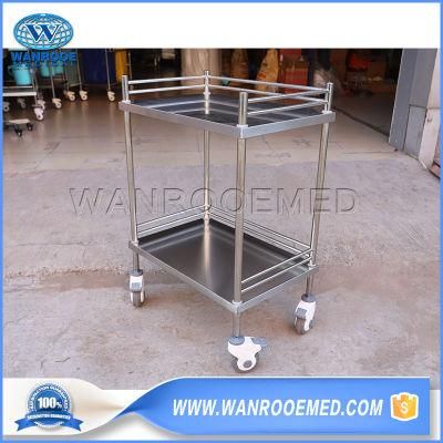 Bss200c 2 Layers Hospital Stainless Steel Surgical Operating Instrument Dressing Nursing Change Cart