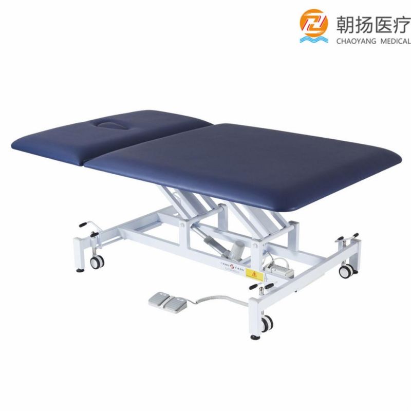 Manufacturer 2 Section Width 1200mm Folding Medical Examination Table Power Therapy Table