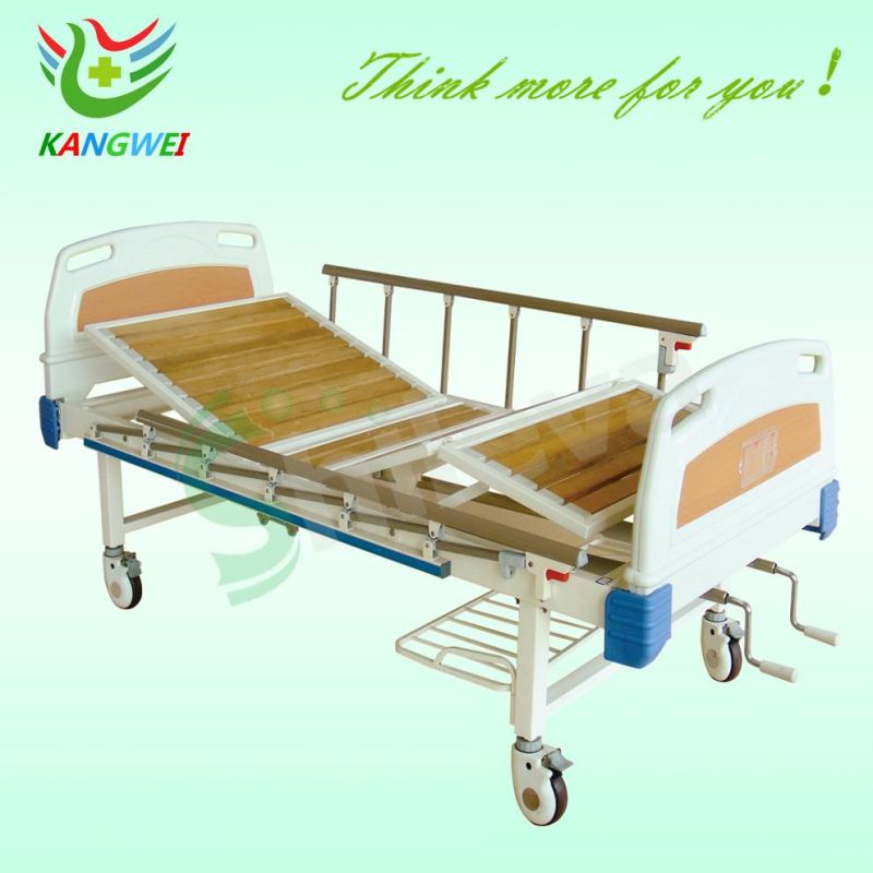 Hospital Furniture ABS Manual Medical Bed with Three Cranks