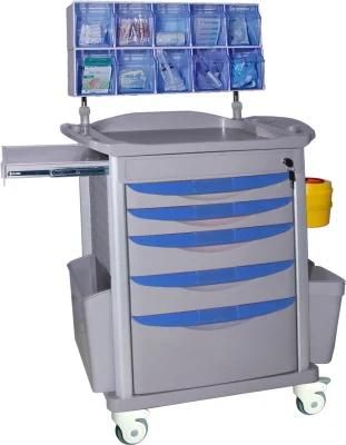 Mn-AC004 750*475*930mm No Leakage Anesthesia Trolley with Swivel Casters