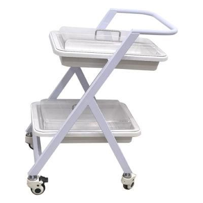 Mn-SUS019 Treatment Nursing Emergency Cart with Layers and Two Drawers