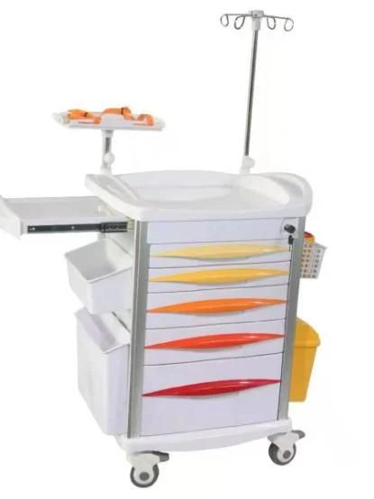 Medical Furniture Best Quality Emergency Cart Delivery Cart Four Drawers Hospital Medicine Trolley