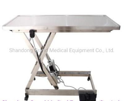 304 Stainless Steel Veterinary Pet Equipment Electric Lifting Examination Table with Standby Power Supply