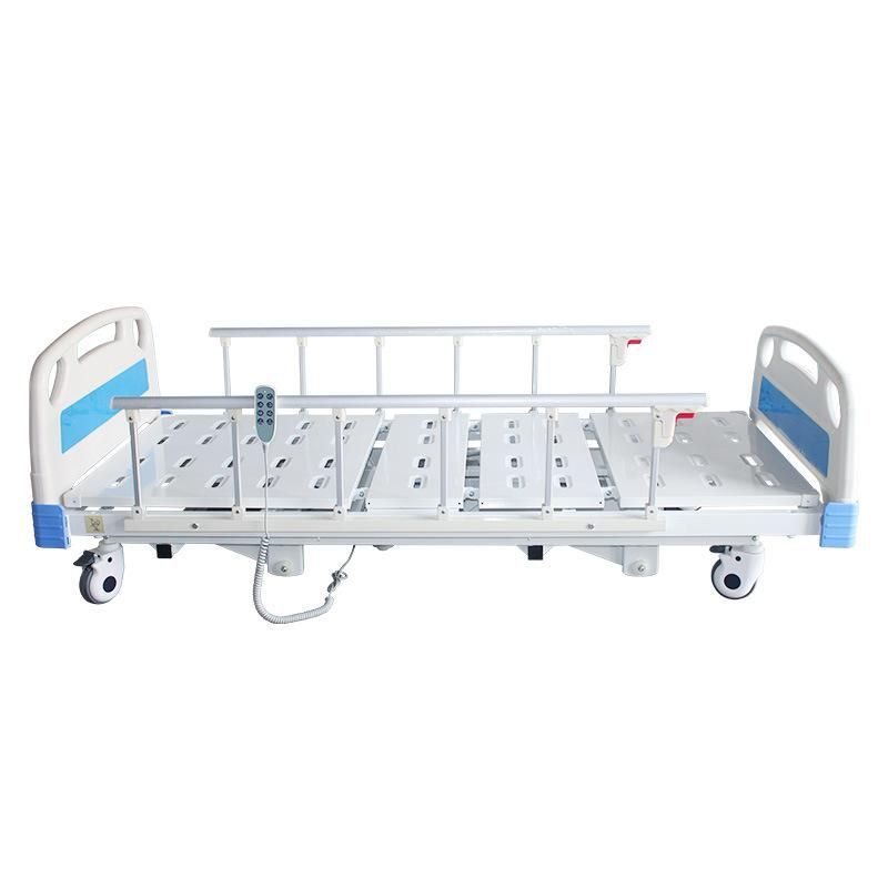 HS5107G Three 3 Functions Electric Motorized Multifunctional Hospital Nursing Bed with Foldable Siderails and Low Position Function