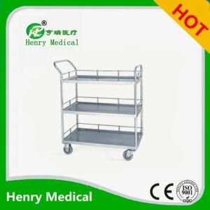 Three Shelves Medical Trolley/Instrument Trolley for Hospital Use