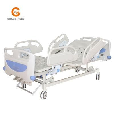 A02 3 Function ICU Hospital Bed with Casters Manufacturers Manual 3 Crank Hospital Patient Nursing Bed