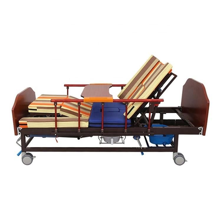 Multi Function Metal Wooden Electric Manual Medical Nursing Bed for The Elderly with Toilet