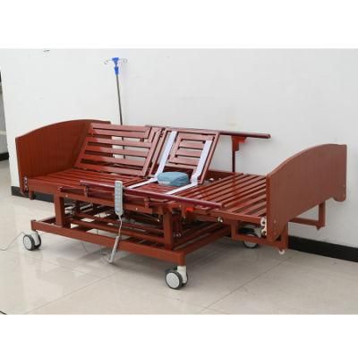 CE ISO Height Adjustable Electric Multi Functions Home Care Nursing Bed with Casters Home Use