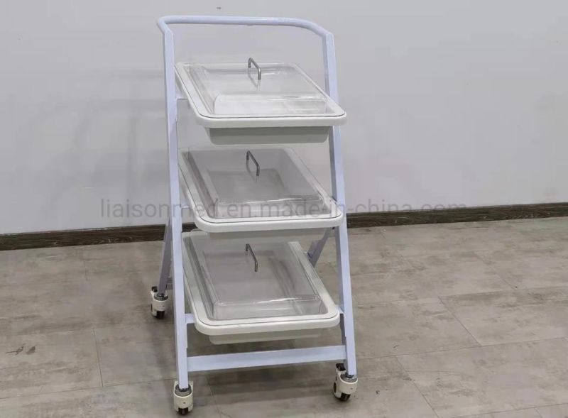 Mn-SUS019A Anti-Rust Medical Use Three Layers Hospital Furniture Colonoscopy Trolley