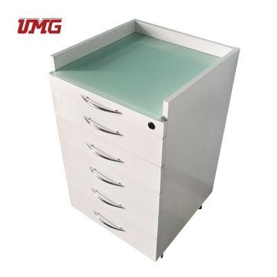 Handle Type Stainless Steel Medical Dental Portable Mobile Cabinet Cart