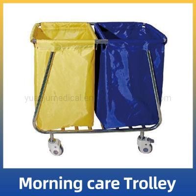 Wholesale Double Tank Bin Hospital Laundry Carts Commercial Solid Linen Waste Trolleys Price