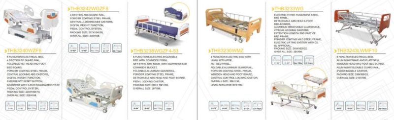 Five Functions Physical Therapy Patient Hospital Bed with Commode Toilet