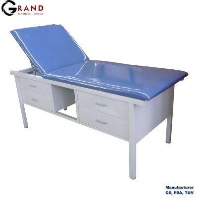 Medical Furniture Treatment Bed Exam Table Adjustable Backrest Examination Couch with 4 Drawers