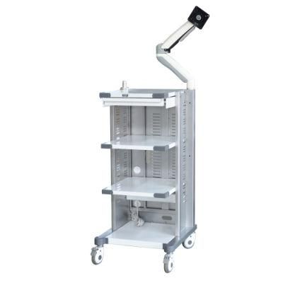 in-Transport Endoscope Trolley Hospital Endoscopy Cart with Medical Mute Wheels