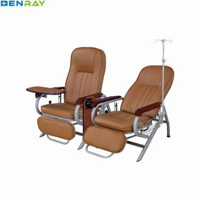 PVC Foam Inside Hospital Bed Table Luxurious Manual Transfusion Chair