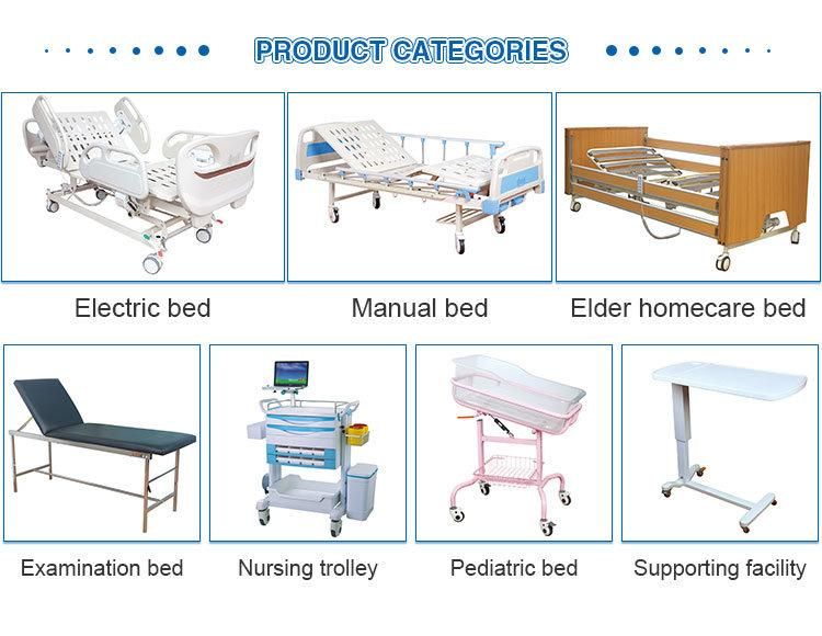 CE ISO Approved Simple Hospital Bed House and Nursing Use Metal Mobile Patient Hospital Bed