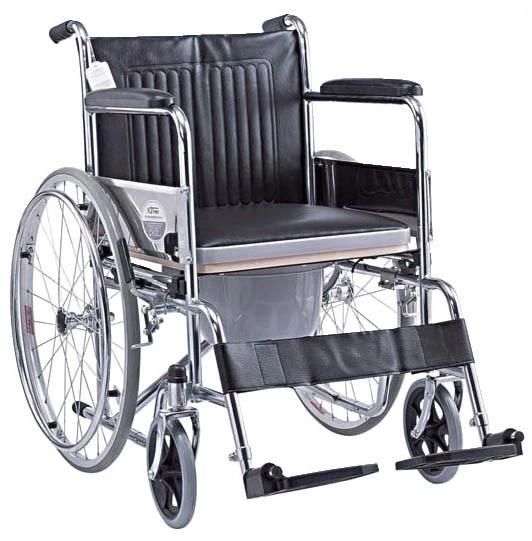 PU Leather Material Folding Manual Wheelchair