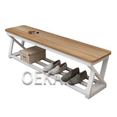 Hospital Furniture Long Bench with Shoes Storage Rack for Changing Room