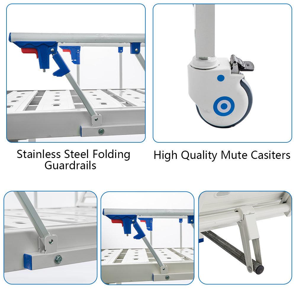 Manual Adjustable Hospital Patient Bed with Silent Wheel B04