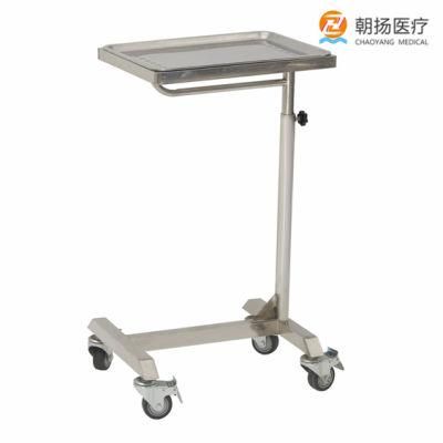 Stainless Steel Height Adjustable Mayo Table Instrument Trolley Cy-D152