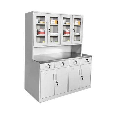 Modern Medical Hospital Furniture Stainless Steel Pharmacy Filing File Cabinet Instrument Locker Storage Metal Hospital Cabinet (UL-22MD100)