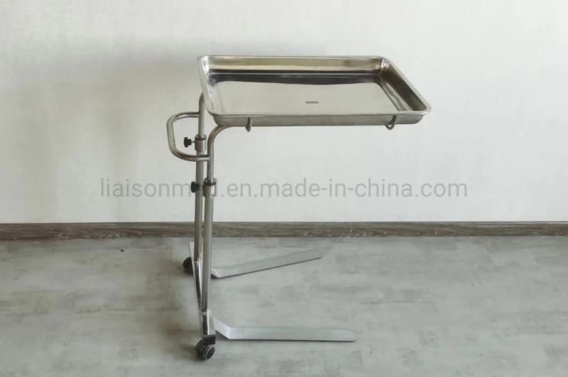 Mn-SUS002A Hospital Operating Room Tray Medical Standing Trolley Mayo Table Instrument Trolley