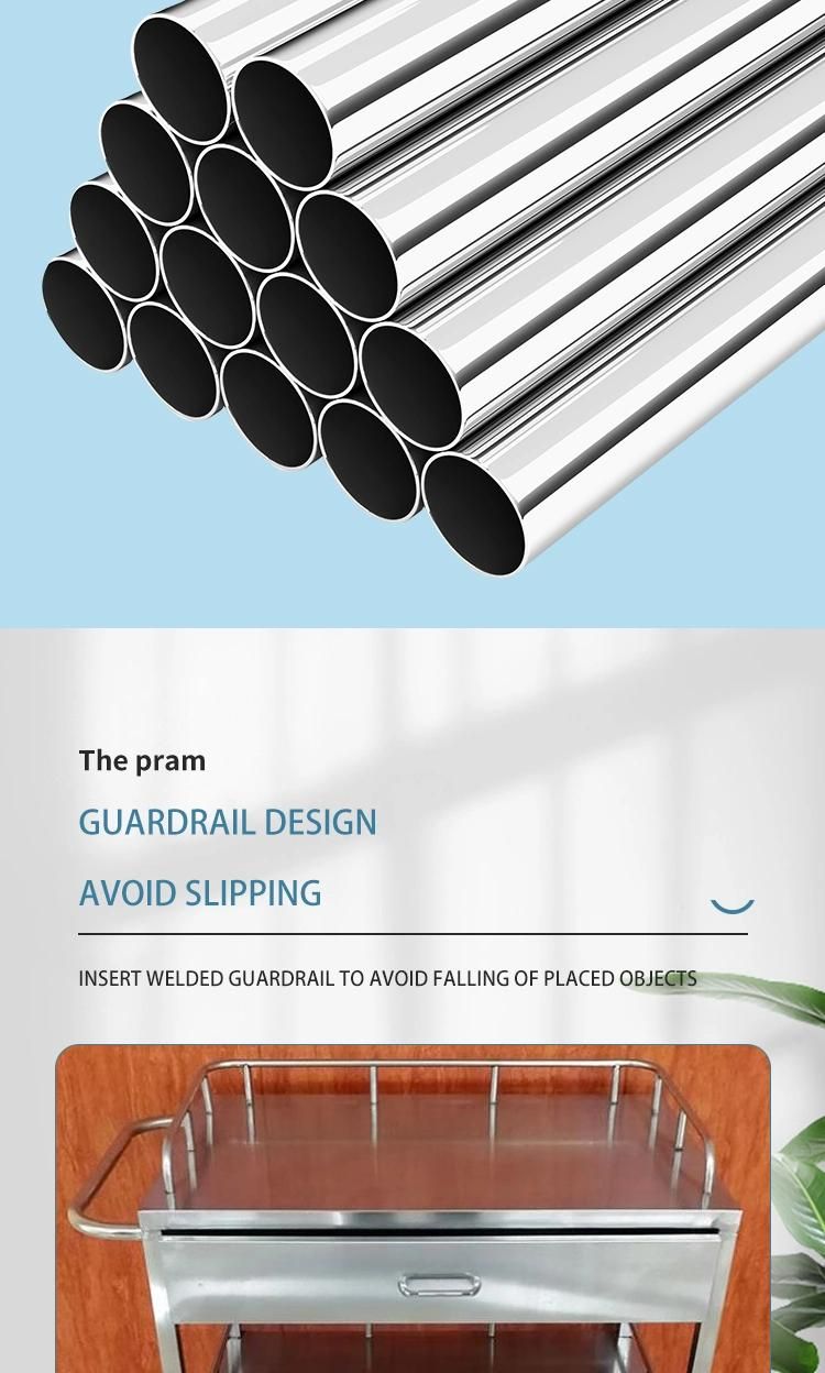 Three Layer Stainless Steel Treatment Cart Xt1142