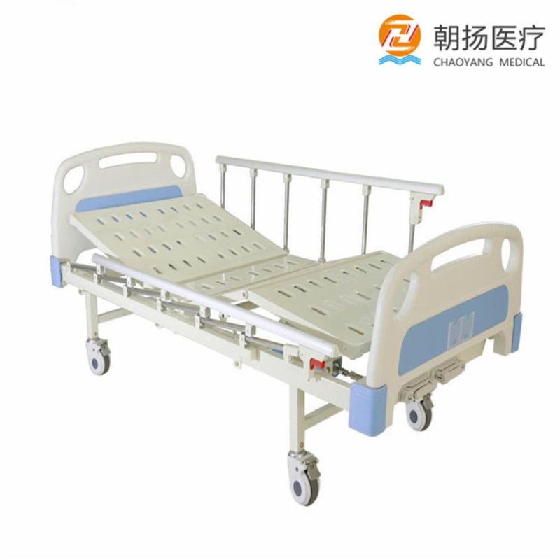 Hospital Equipment Medical Bed ABS Head Board Manual Two Crank Hospital Bed Cy-A102
