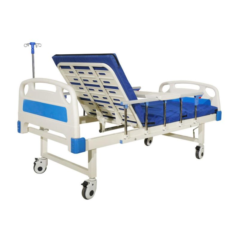 Manual Crank Multifunction Hospital Bed with Mattress for Sale