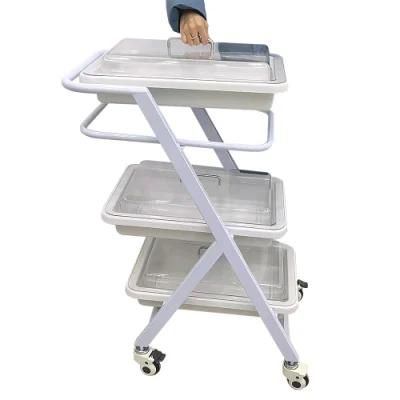 Mn-SUS019A Anti-Rust Medical Use Three Layers Hospital Furniture Colonoscopy Trolley