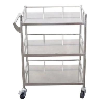 Hospital Stainless Steel Medical Trolley Instrument Food Trolley