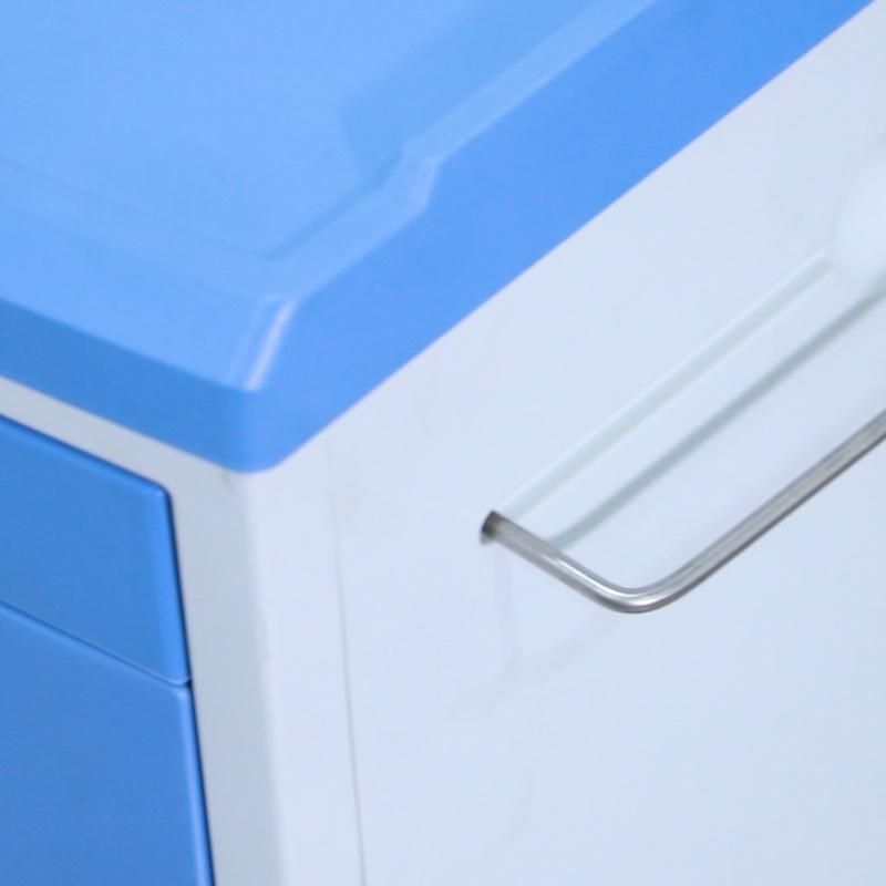 Durable blue ABS Plastic Bedside Table for Clinic and Hospital