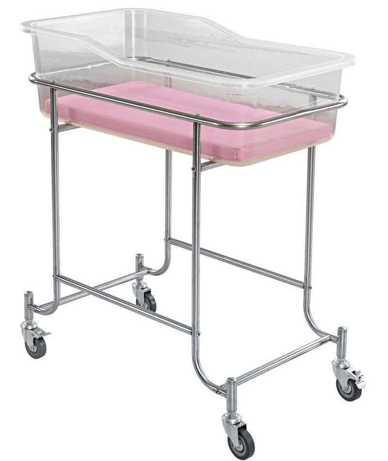 Hospital Cheap Price Stainless Steel Baby Crib with Mattress