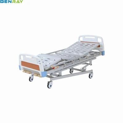 Manual Hospital Bed 5-Function 4-Crank Medical Equipment ICU Comfortable Bed