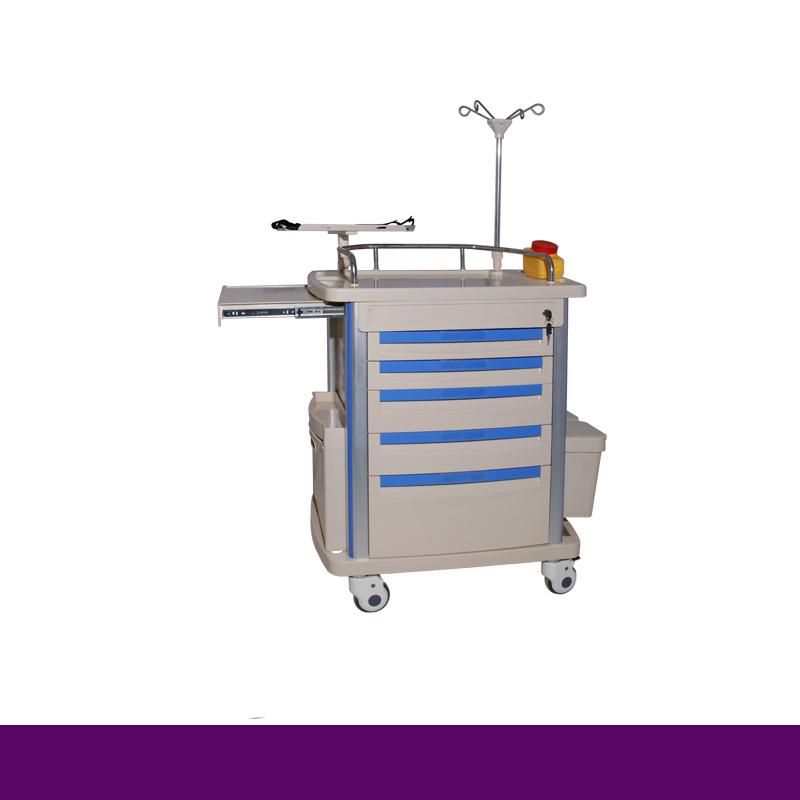 Multifunctional Medical Cart Hospital ABS Emergency Trolley Rh-C186