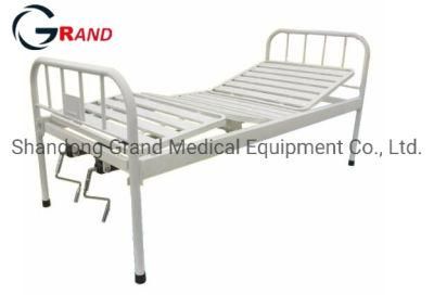 Best Selling Hospital Furniture Stainless Steel Manual Head Strip Type Double Shake Patient Bed Double Function Nursing Bed