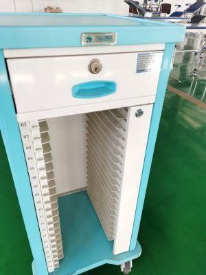 Best Price Medical ABS Hospital Cart Single File Medical Record Trolley with Lock