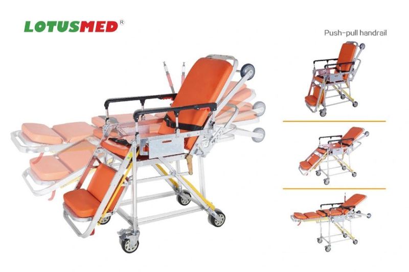 Lotusmed-Stretcher-010132 Aluminum Alloy Full Automatic Wheelchair Stretcher with Varied Position