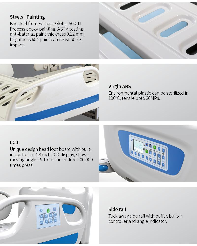 D8d ABS Adjustable Hospital Bed with Casters