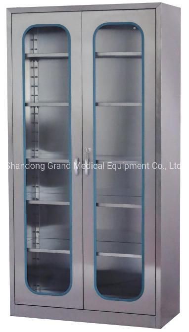 Hospital Furniture Stainless Steel Lockable Multilayer Medicine Cupboard Medical Instrument Cabinet