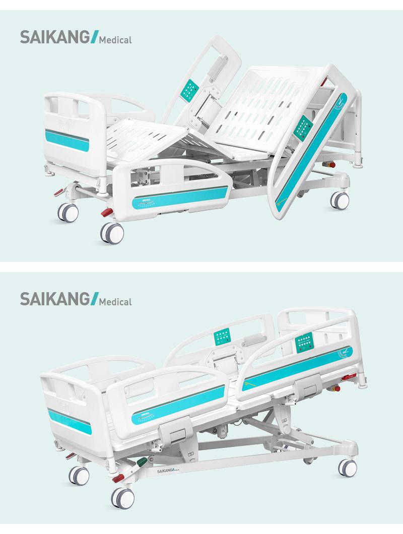 Y8t Professional ICU Nursing Steel Medical Furniture Plastic Guardrail Multifunction Adjust Electric Hospital Bed with Casters