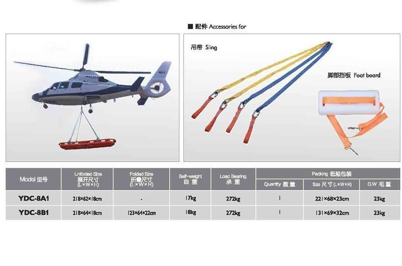 Stainless Steel Basket Stretcher for Helicopter Rescue