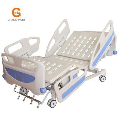 Medical Equipment Five Functions Manual Hospital Bed Four Cranks Medical ICU Nursing Bed